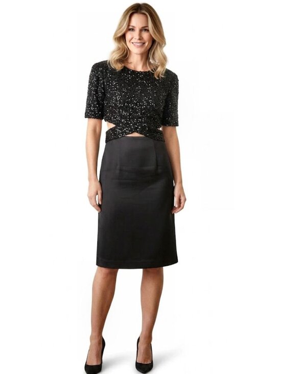 3.1 Phillip Lim Dresses & Skirts - 3.1 PHILLIP LIM Black Sequined Embellished Cutout Dress Women's Size 8 NWOT